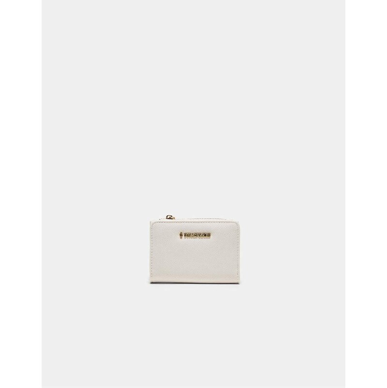 Stradivarius Saffiano card holder purse in white