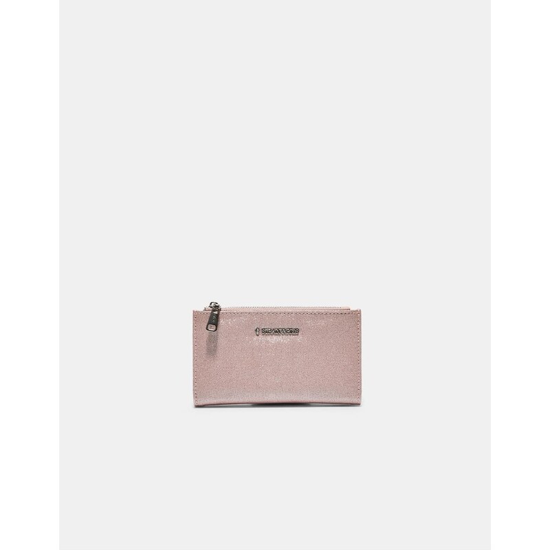 Stradivarius Long shimmery card holder purse in pastel pink 114456482
