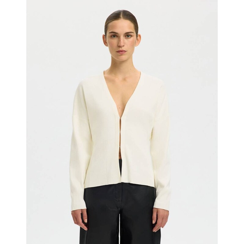 Selected Cardigan in egret-Grey 115509242