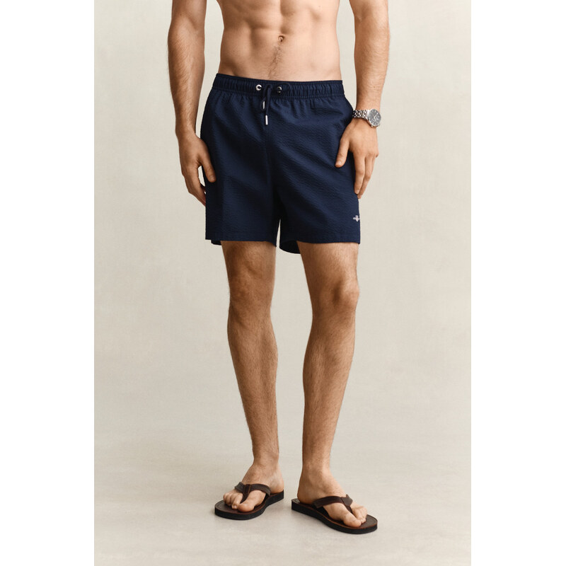 PLAVKY GANT SEERSUCKER SWIM SHORTS MARINE