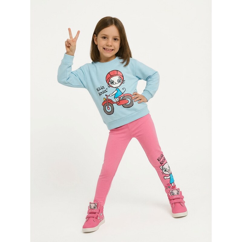 Sinsay - Mikina typu crewneck Kitty Kotty - světle modrá
