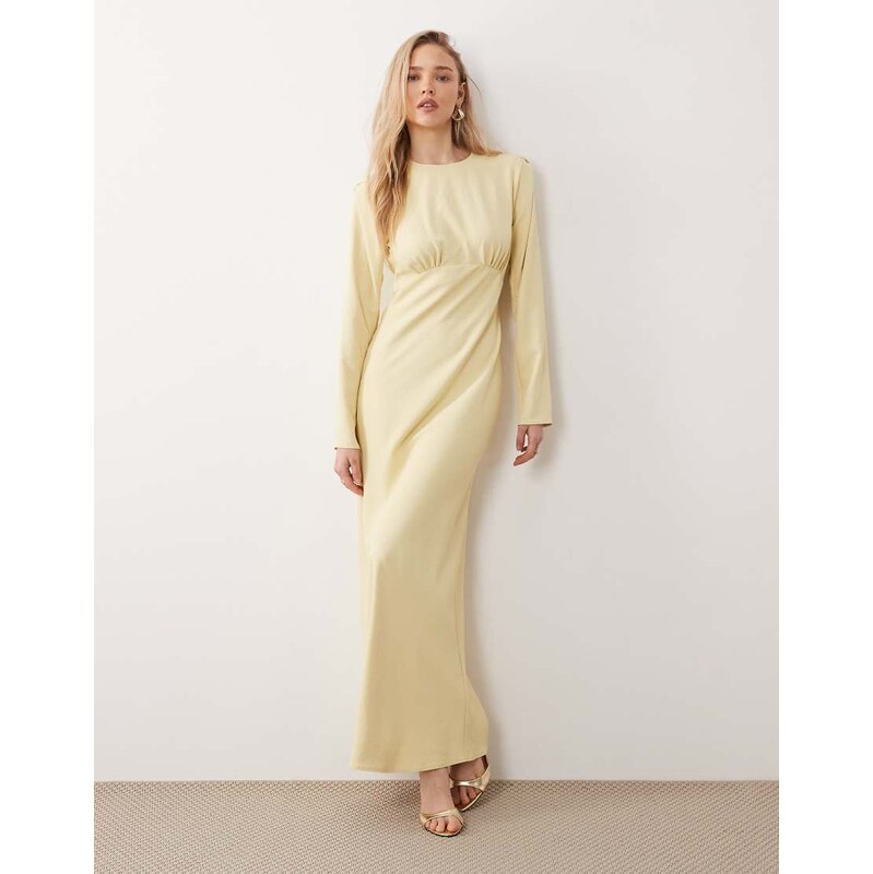 ASOS DESIGN bias bust detail maxi dress in buttermilk-Yellow