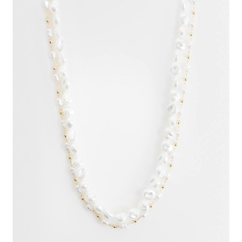 ASOS Curve ASOS DESIGN Curve pack of 2 mini freshwater faux pearl 114456445