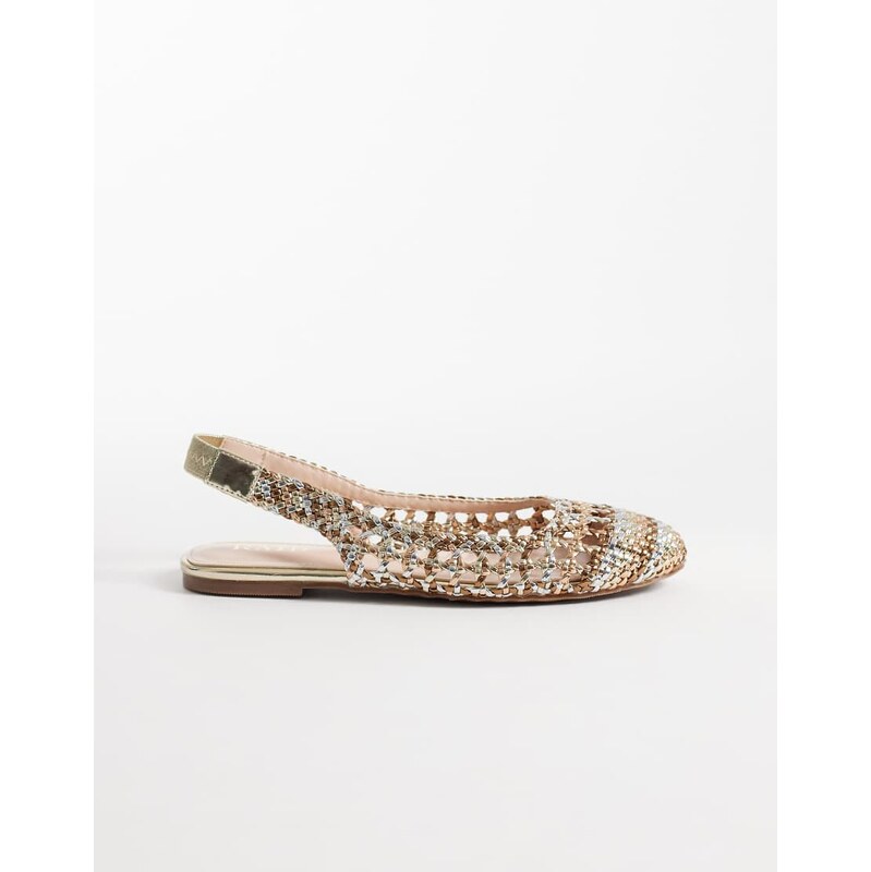 RAID Hanne woven slingback ballet flats in gold 114927601