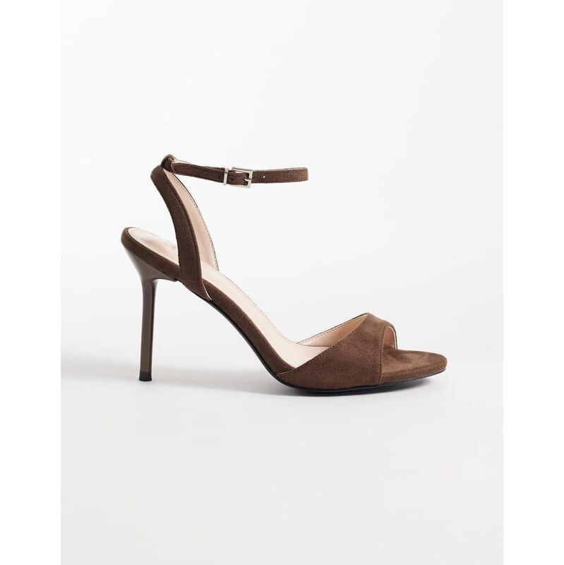 RAID Lynna barely there heeled sandals in brown suede 114789803