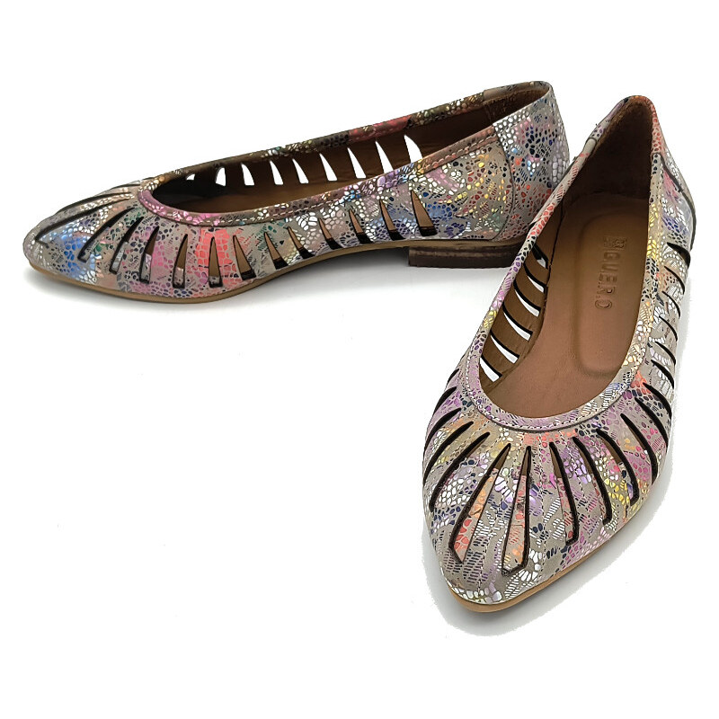IBERIUS Dámské kožené baleríny Guero P291-609 78 multicolor 114456376