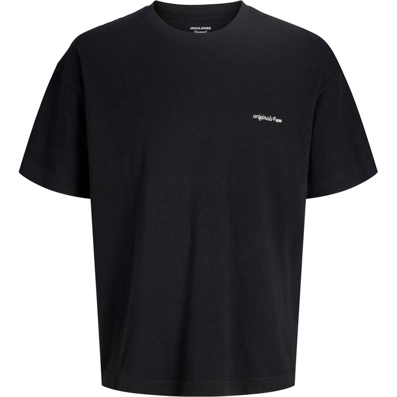 JACK & JONES Tričko JORMONTAUK černá / bílá