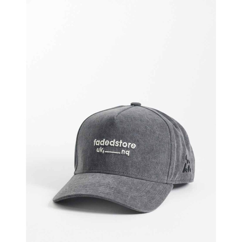 Faded Store logo cap in washed black