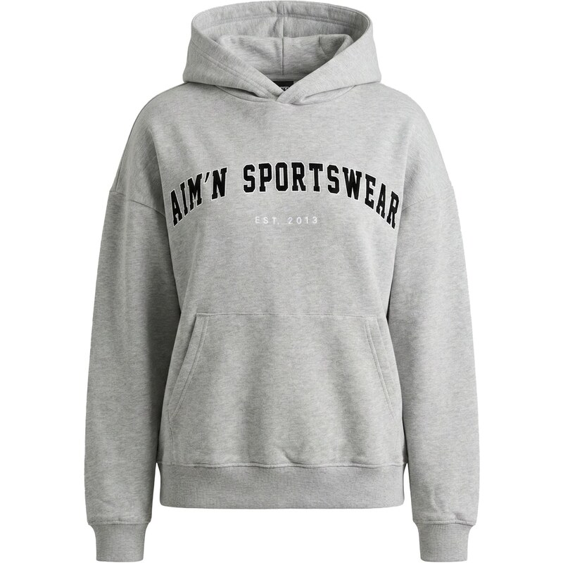 Aimn Sportovní mikina šedý melír / černá