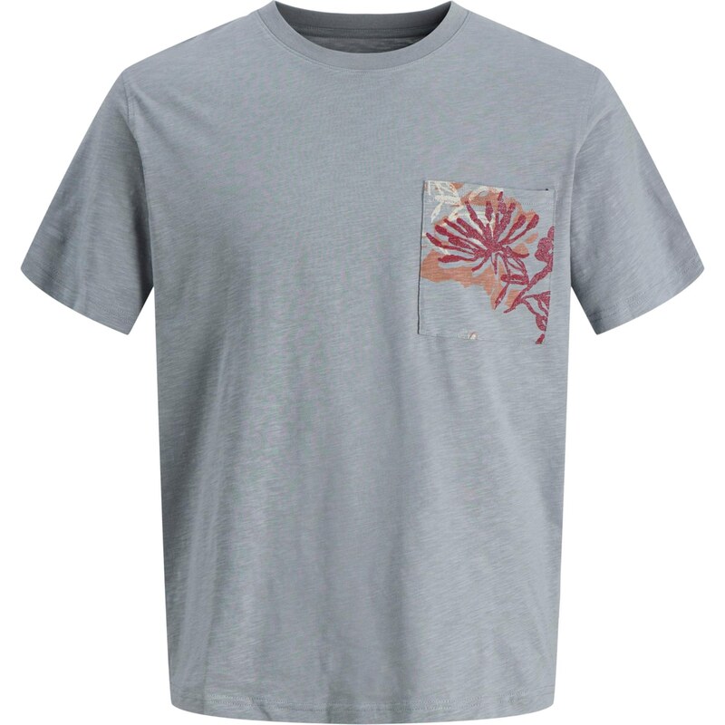 JACK & JONES Tričko JORMONTAUK pastelová modrá / humrová /