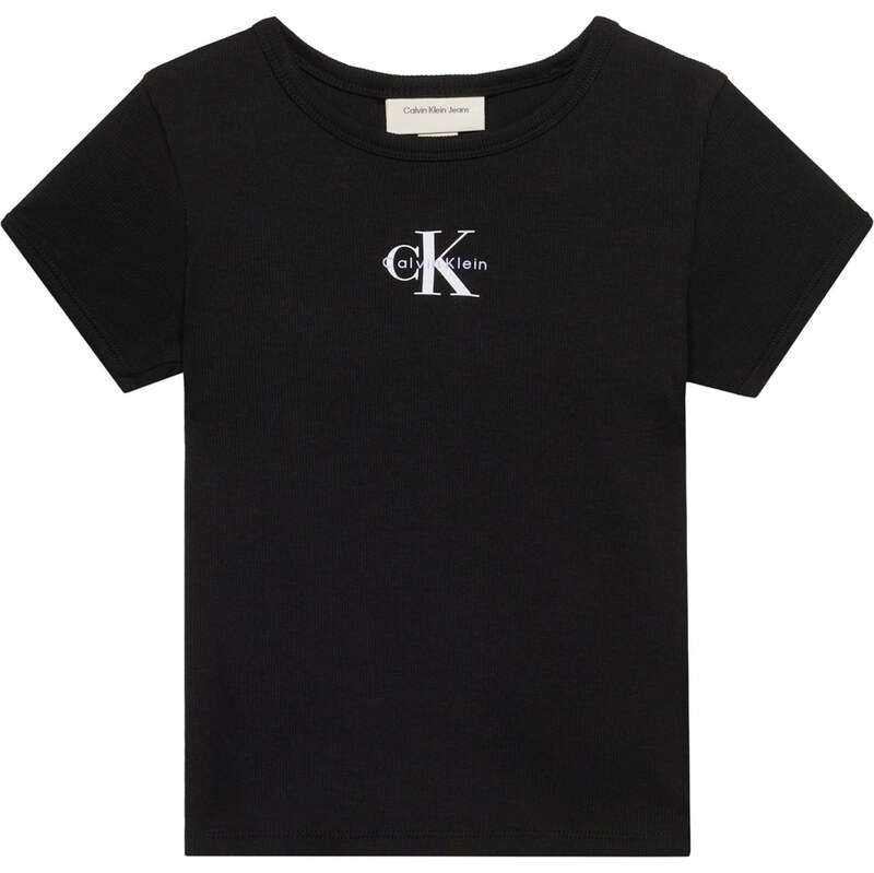 Calvin Klein Jeans Tričko Monologo fialová / černá / bílá