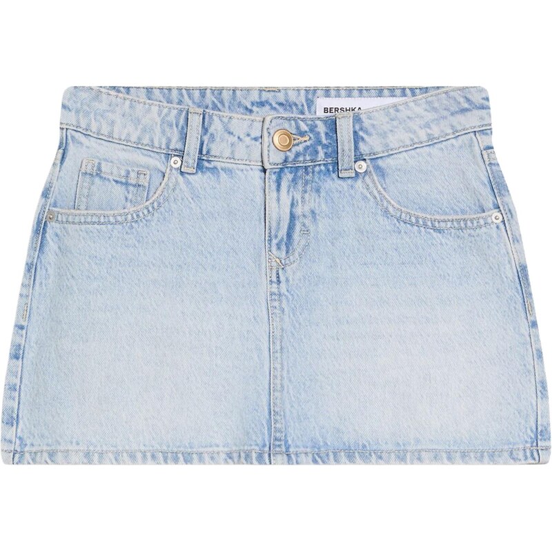 Bershka Sukně světlemodrá 114457993