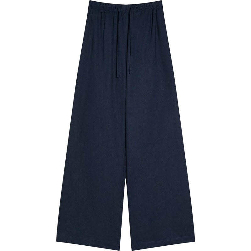 Bershka Kalhoty námořnická modř