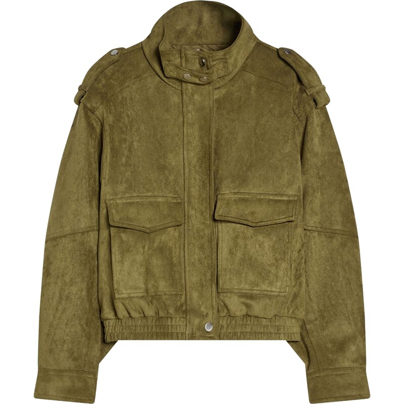 Bershka Přechodná bunda zelená 114458087