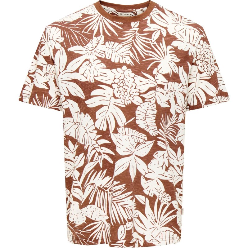 Only & Sons Tričko ONSPERRY hnědá / bílá