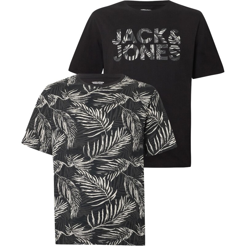 JACK & JONES Tričko JJEJEFF tmavě šedá / černá / bílá