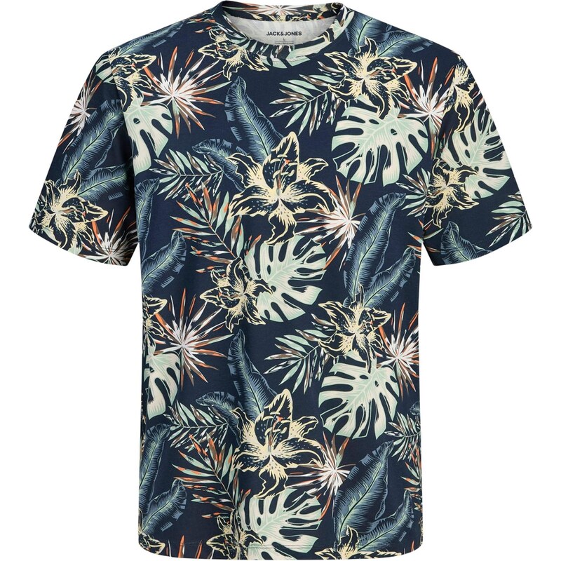 JACK & JONES Tričko JJHonolulu námořnická modř / mokka / mátová