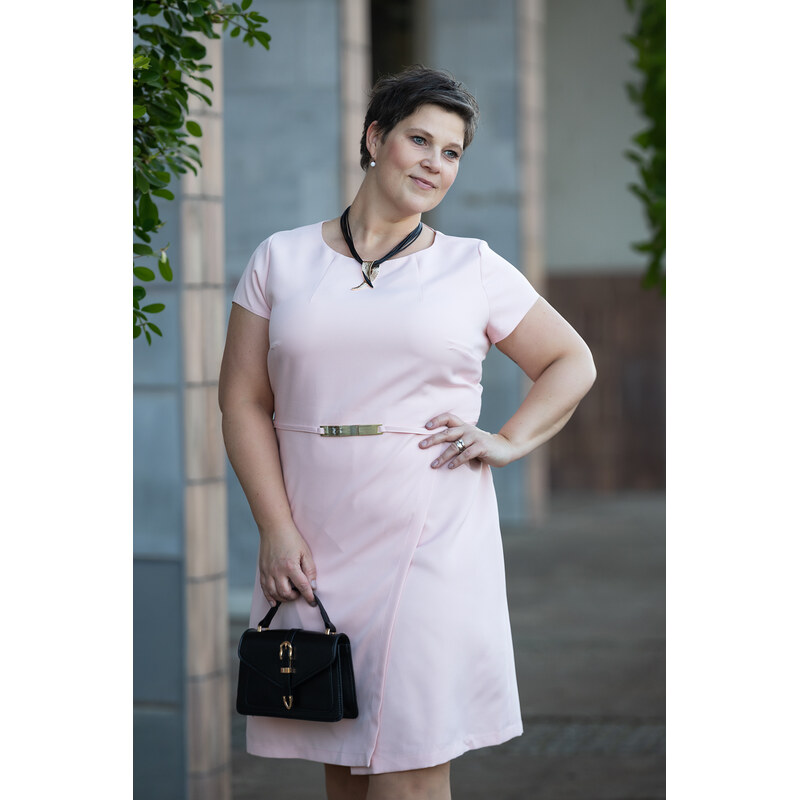 STANDARD collection Elegantní šaty MARINE Barva: Pudrová, Velikost: 42 114460432