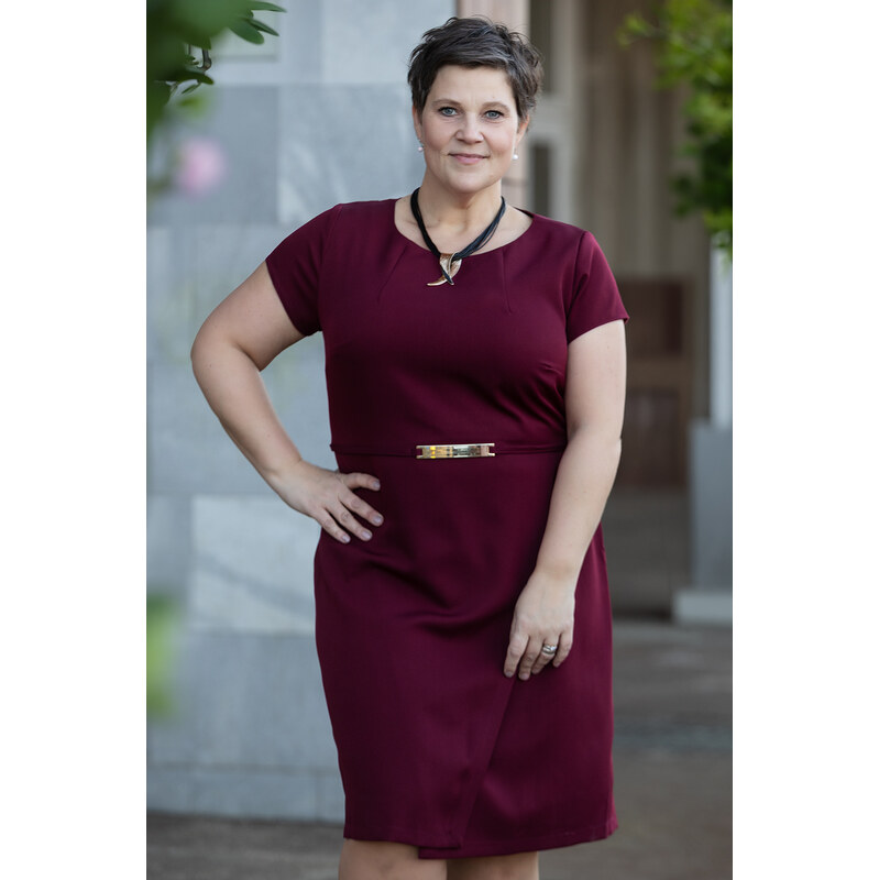STANDARD collection Elegantní šaty MARINE Barva: Vínová, Velikost: 38 114460437