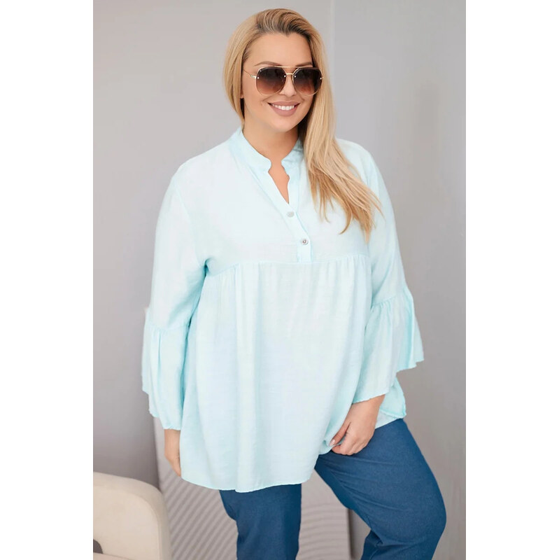 K-Fashion Dámská viskózová halenka ve velikosti Plus Size s