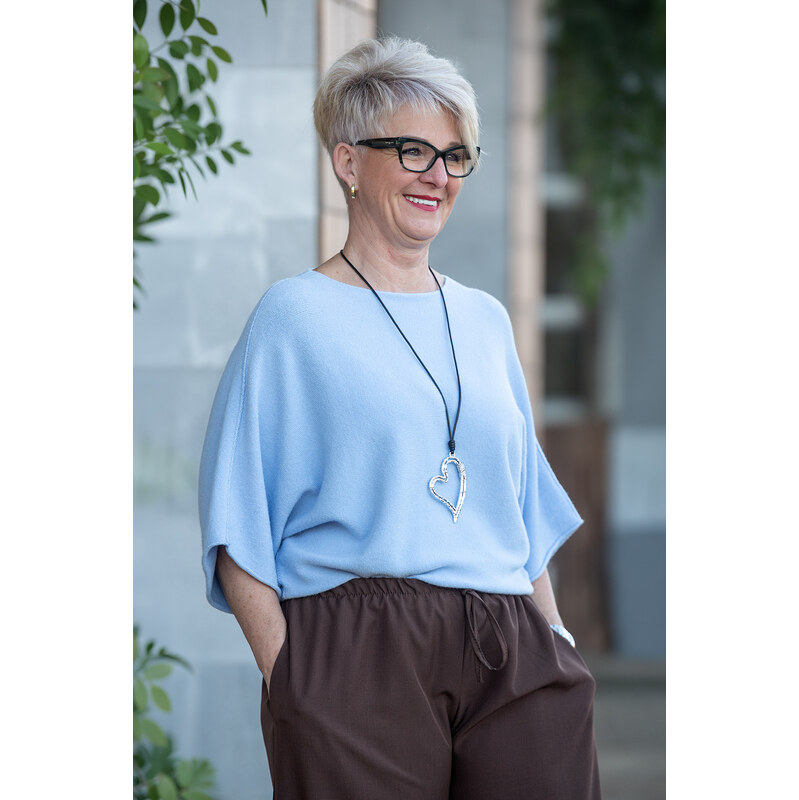 Italy fashion Oversize svetr BRIDGET Barva: Vínová, Velikost:
