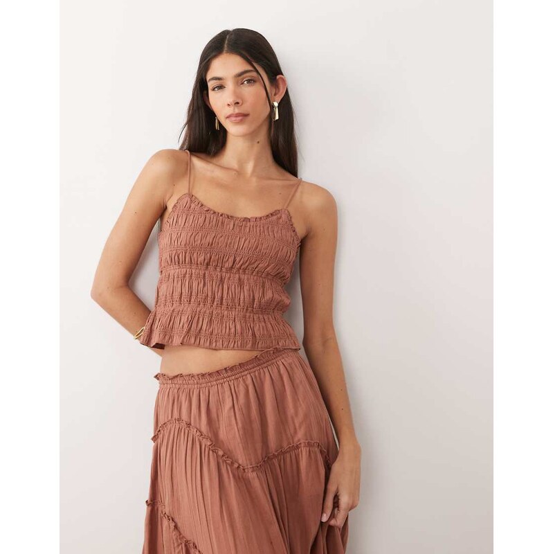 Iisla & Bird cami top in mocha brown 115037220