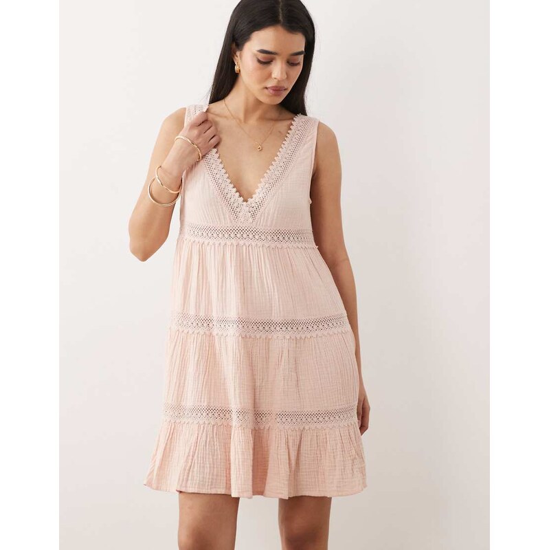 Iisla & Bird mini dress in dusky pink
