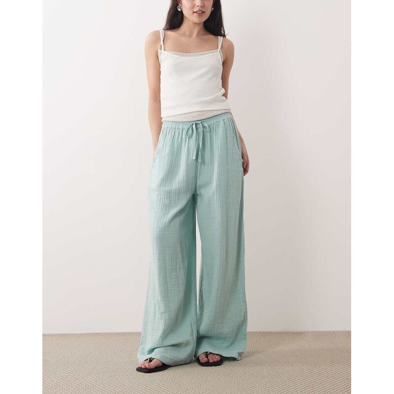 Iisla & Bird flowy wide leg trouser in dusky blue 114543870