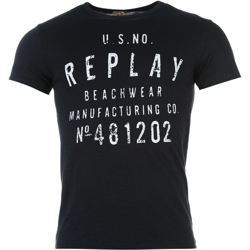 Tričko Replay Beachwear pán. modrá