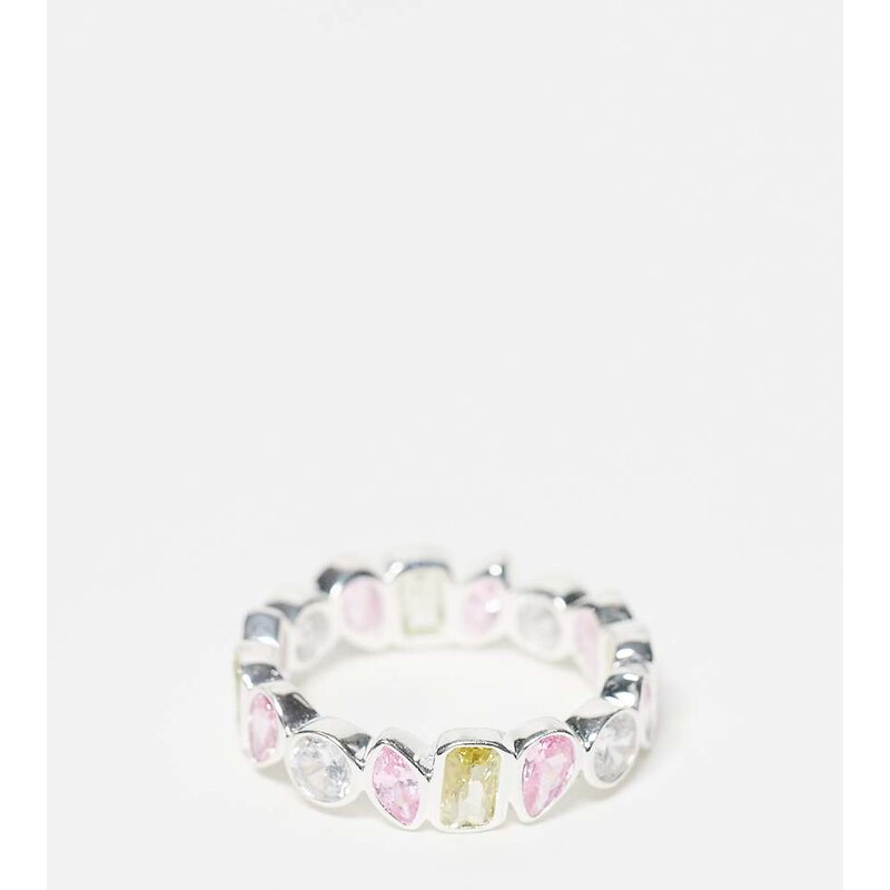 Seol + Gold mixed shape bezel ring in sterling silver 115202064