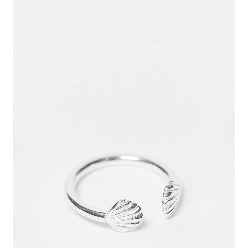 Seol + Gold shell open ring in sterling silver 115227261