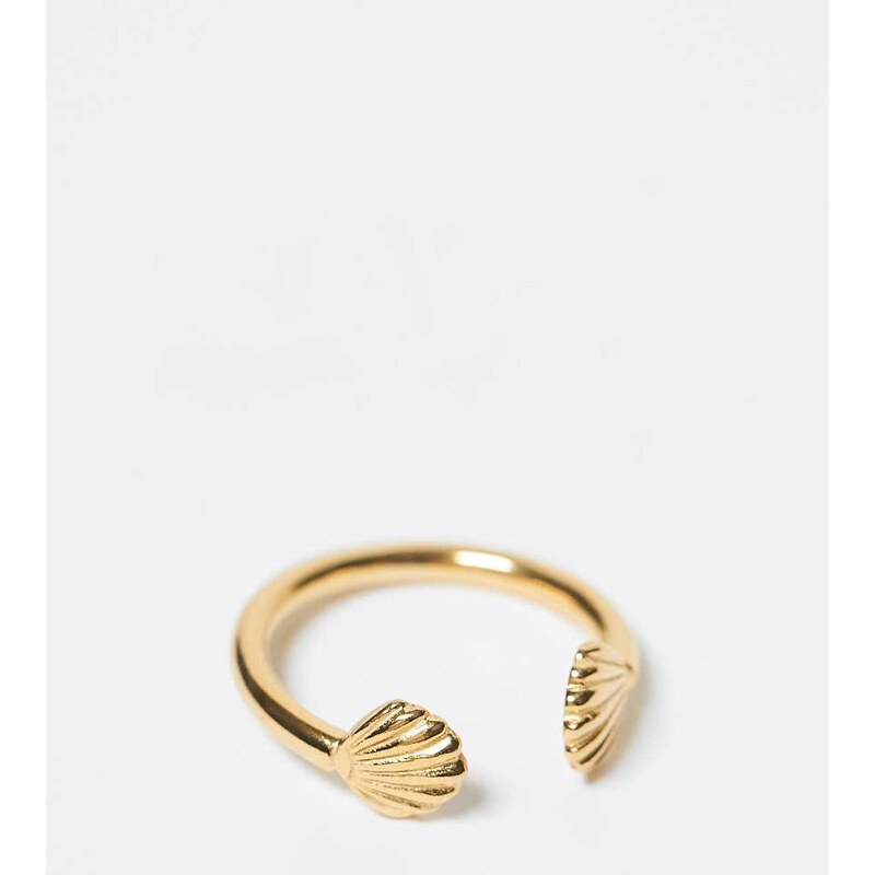 Seol + Gold shell open ring in 18ct gold vermeil 115227262