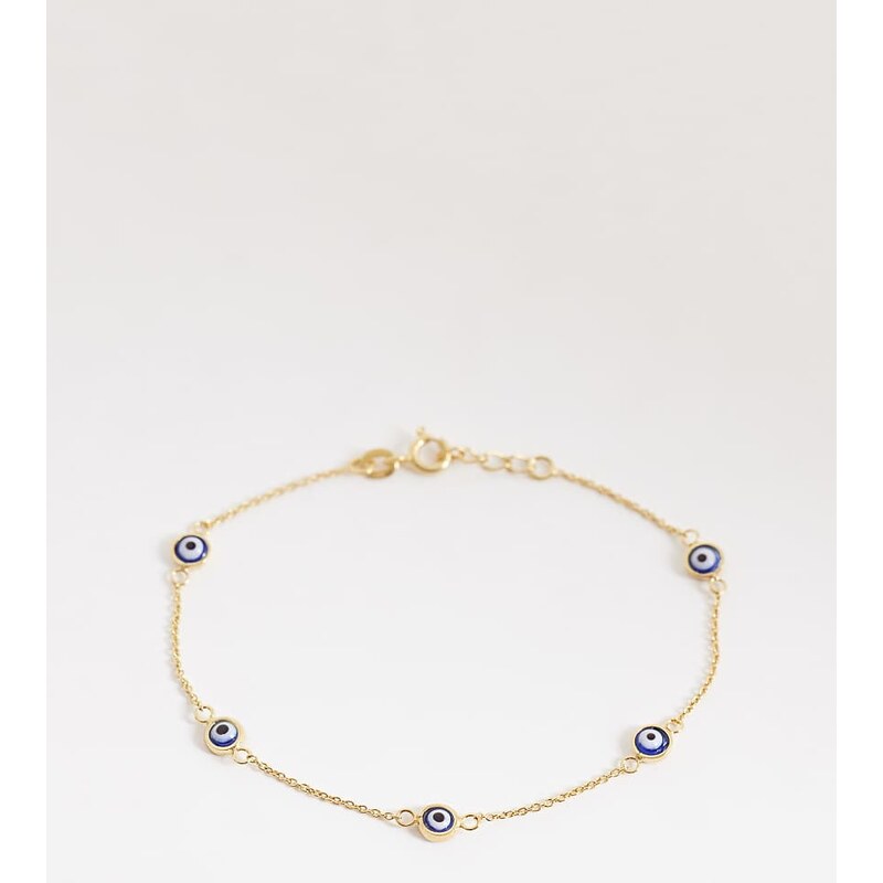 Seol + Gold enamel evil eye bracelet in 18ct gold vermeil 115409146