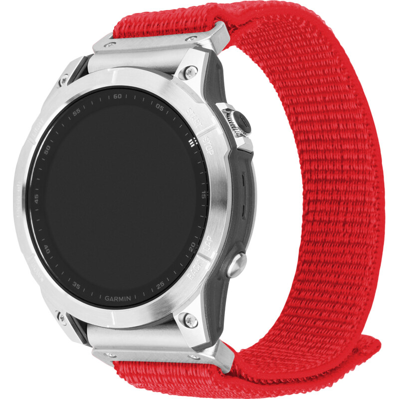 FIXED Nylon Sporty Strap pro Garmin QuickFit 26mm, červený