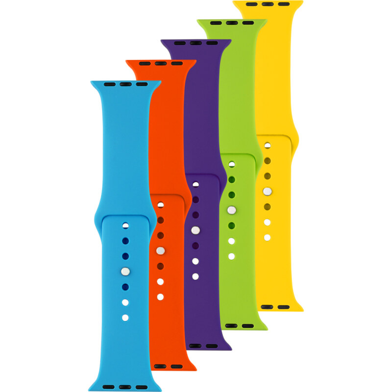 FIXED Silicone Strap pro Apple Watch 42/44/45/49mm modrý/žlutý