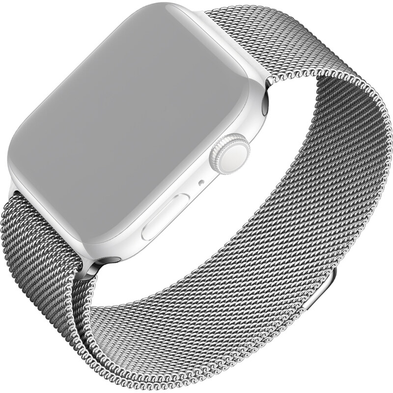 FIXED Mesh Strap pro Apple Watch 42/44/45mm, stříbrná FIXMEST