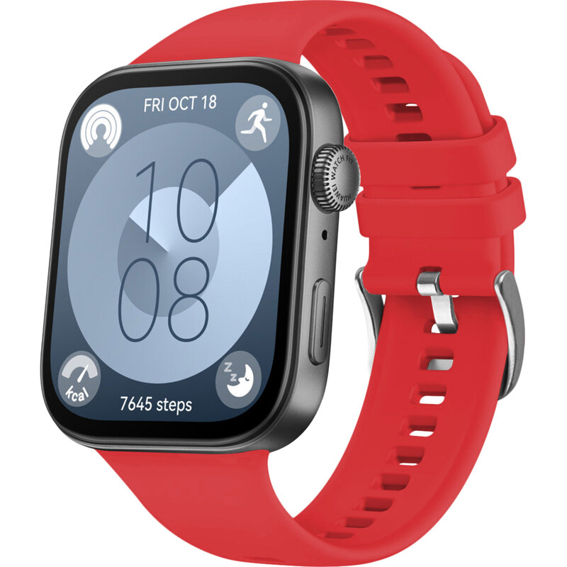 FIXED Silicone Strap pro Huawei Watch FIT 3 červený FIXSSTB-1388