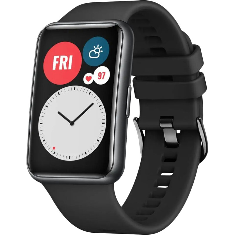 FIXED Silicone Strap pro Huawei Watch FIT, černý FIXSSTB-1054-BK