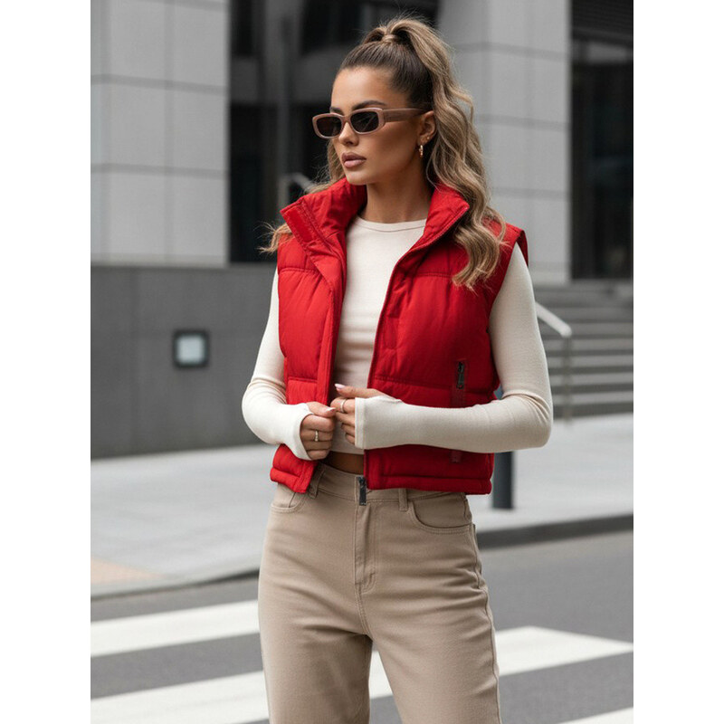 FashionStreet dámská prošívaná červená vesta TY5198 114473284