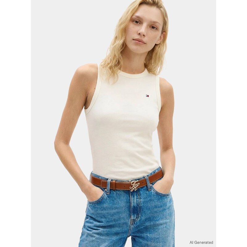 Tommy Hilfiger dámské krémové tílko 114474305