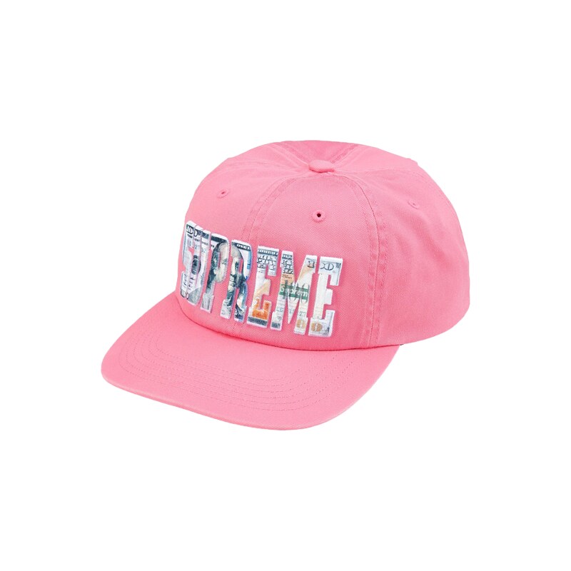 Supreme Embroidered Money Logo 6-Panel Pink 114219067