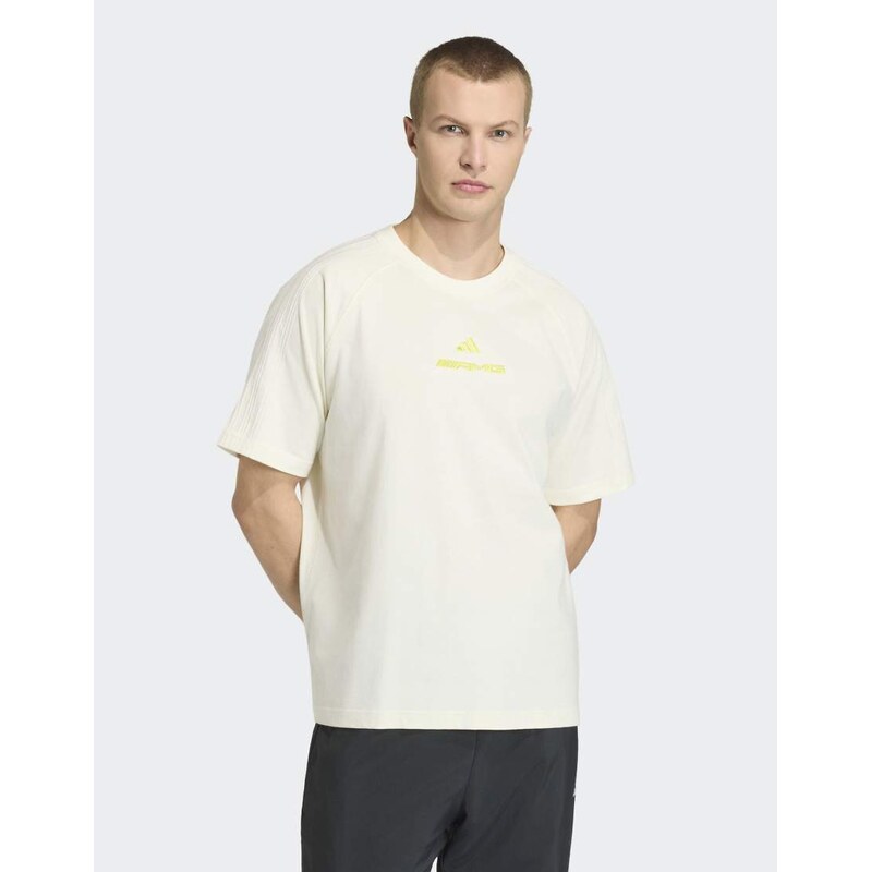 adidas performance Amg washed t-shirt in off white