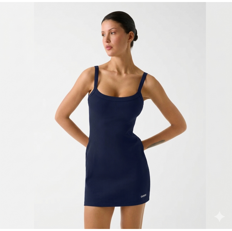 Guess stella rib short dress MAGICIAN BLUE