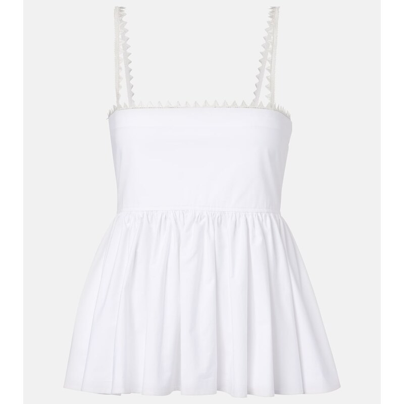 Jacquemus Traversin cotton poplin peplum top