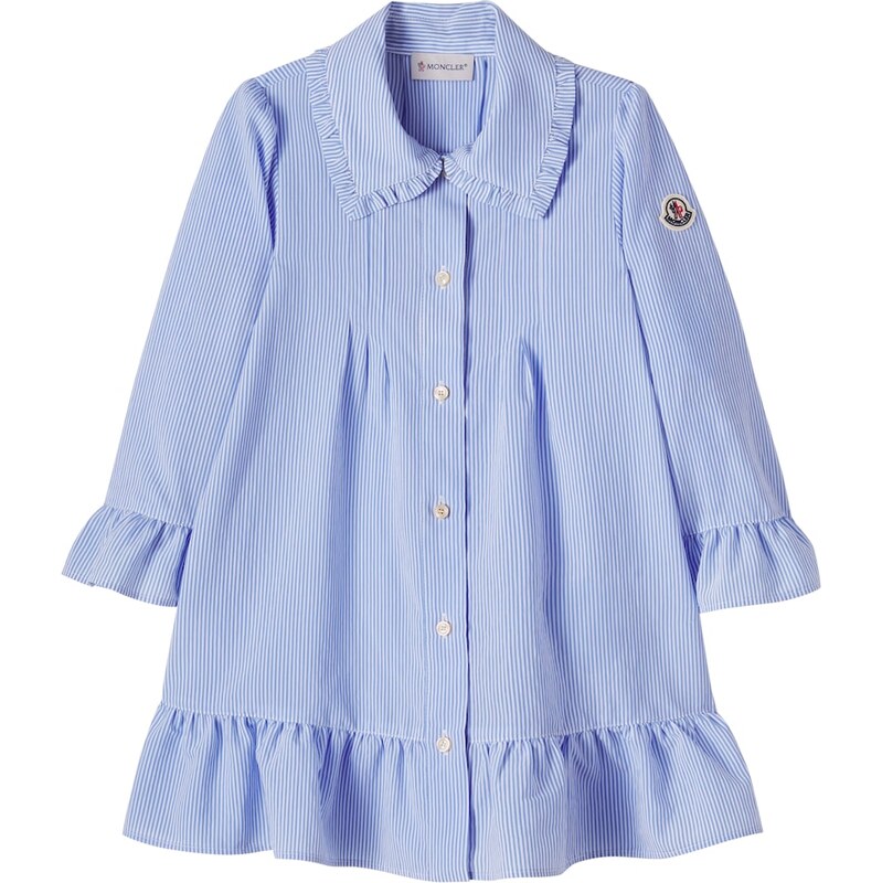 Moncler Enfant Ruffled striped shirt dress