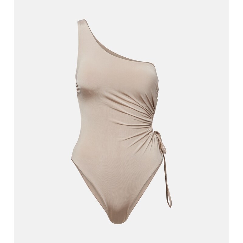 Max Mara Canarie ruched one-shoulder swimsuit
