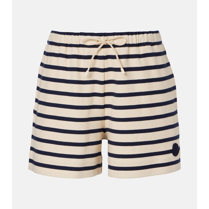 Moncler Striped cotton jersey shorts
