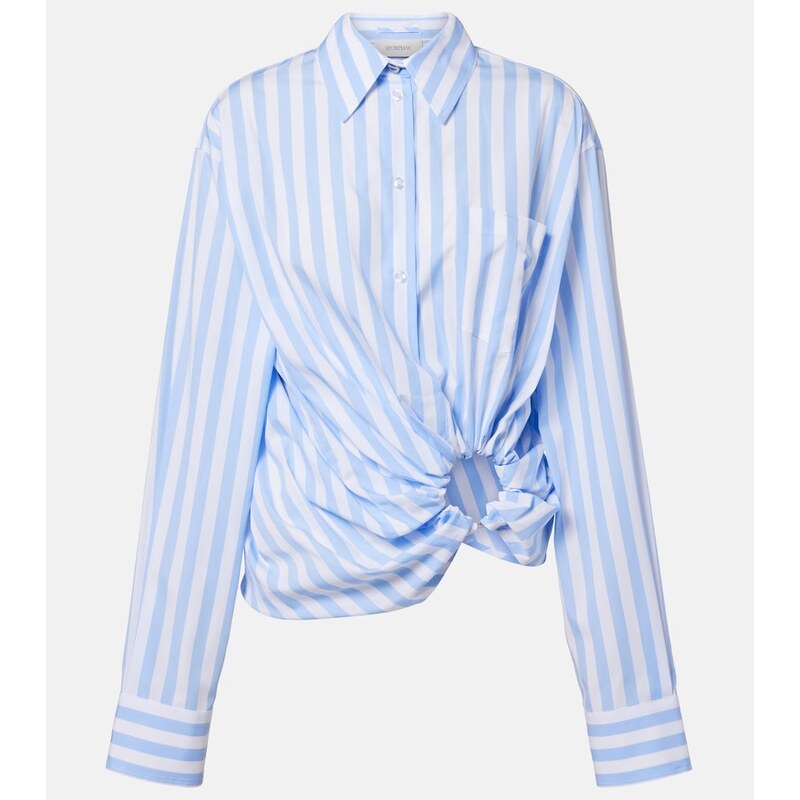 Sportmax Palmizi cutout striped cotton poplin shirt