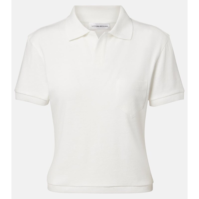 Victoria Beckham Cotton and linen polo shirt