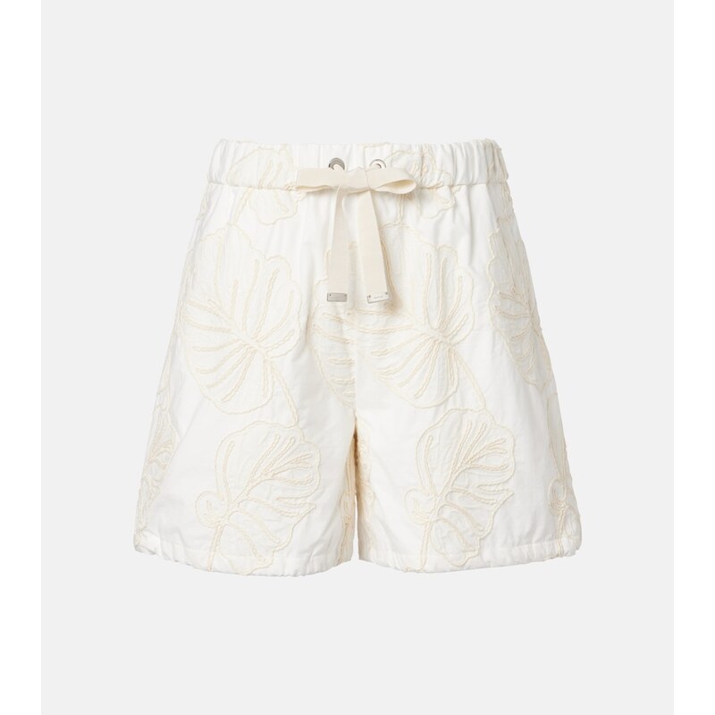 Moncler Embroidered cotton shorts